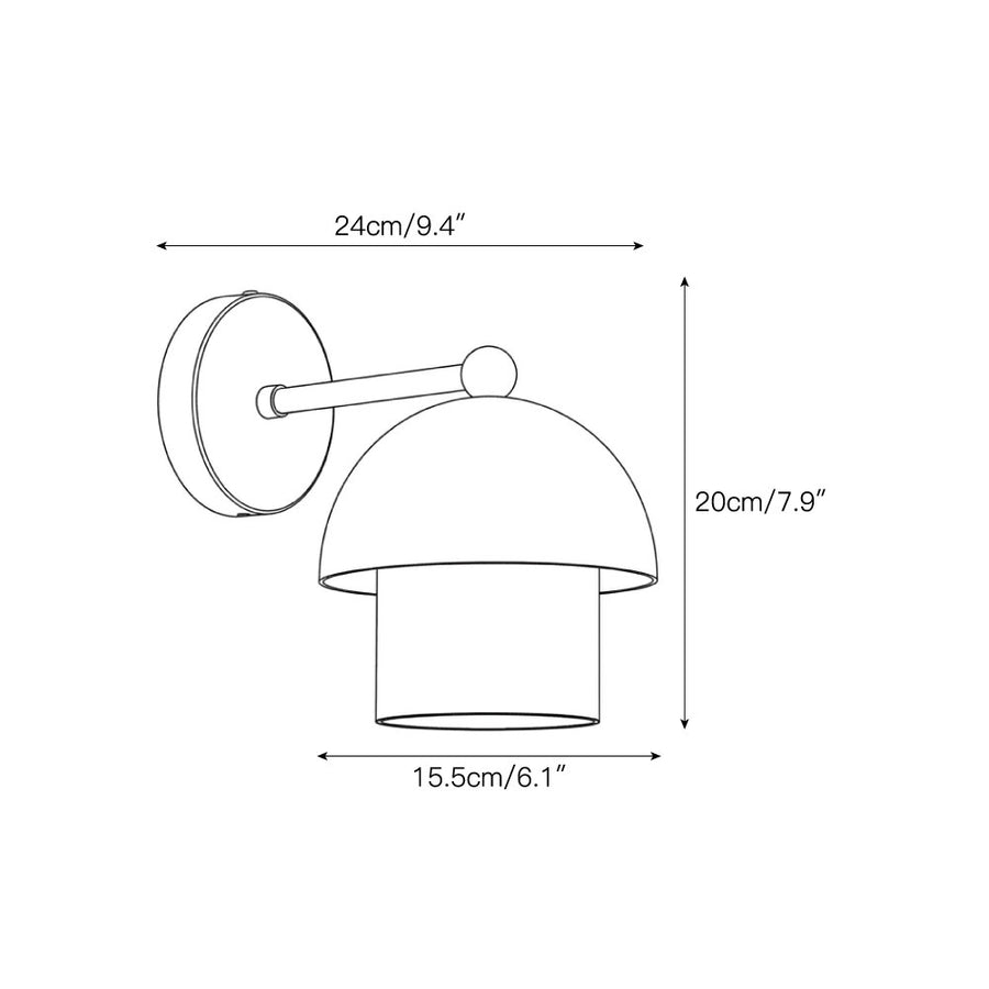 Brielle Dome Wall Sconce – detail 3 — Dimension drawings 1