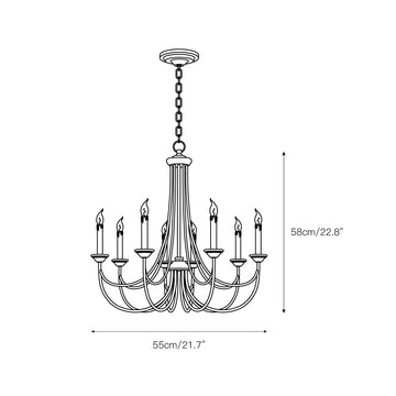 Brooks Chandelier – detail 5 — Dimension drawings 2