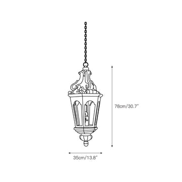 Bruges Lantern Pendant Lamp – detail 4 — Dimension drawings 2