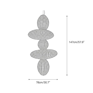 Bubbles Rattan Chandelier – detail 4 — Dimension drawings 1