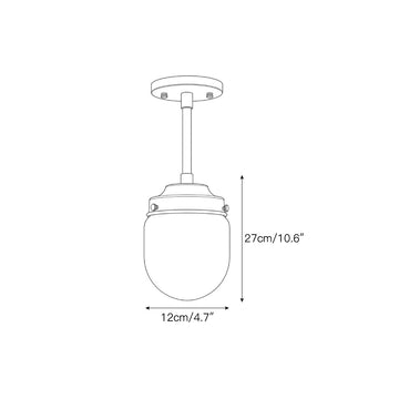 Bullet-shaped Alabaster Semi-Flush Mount Ceiling Light – detail 3 — Dimension drawings 1