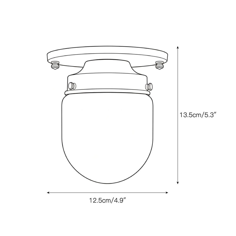 Bullet-shaped Spherical Ceiling Lamp – detail 3 — Dimension drawings 1