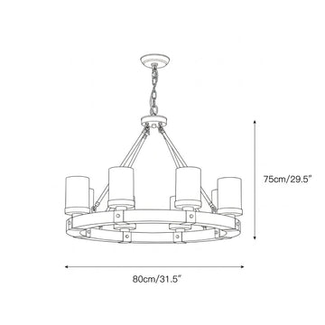Cabot Rustic Chandelier – detail 4 — Dimension drawings 2