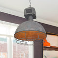 Load image into Gallery viewer, Caged Industrial Metal Pendant Light