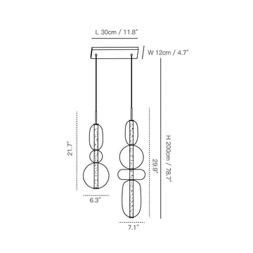 Stained Glass Chandelier – detail 3 — Dimension drawings 1