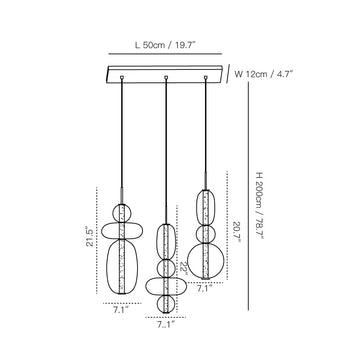 Stained Glass Chandelier – detail 4 — Dimension drawings 2