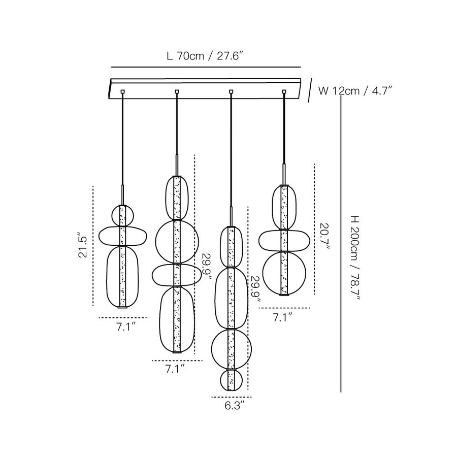 Stained Glass Chandelier – detail 6 — Dimension drawings 4