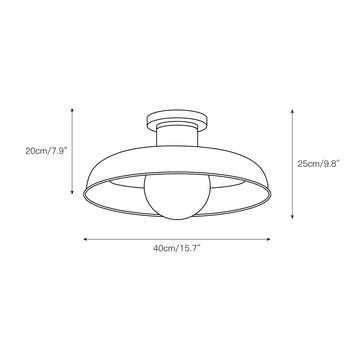 Cadence Semi Glass Flush Ceiling Lamp – detail 3 — Dimension drawings 1