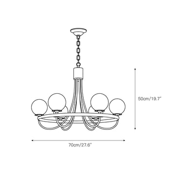 Caroline Sphere Chandelier – detail 3 — Dimension drawings 1