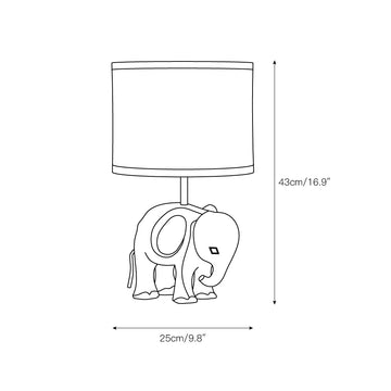 Carved Wood Animal Table Lamp – detail 4 — Dimension drawings 1