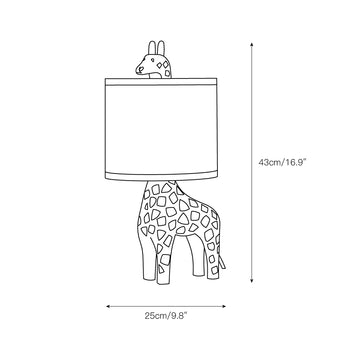 Carved Wood Animal Table Lamp – detail 5 — Dimension drawings 2