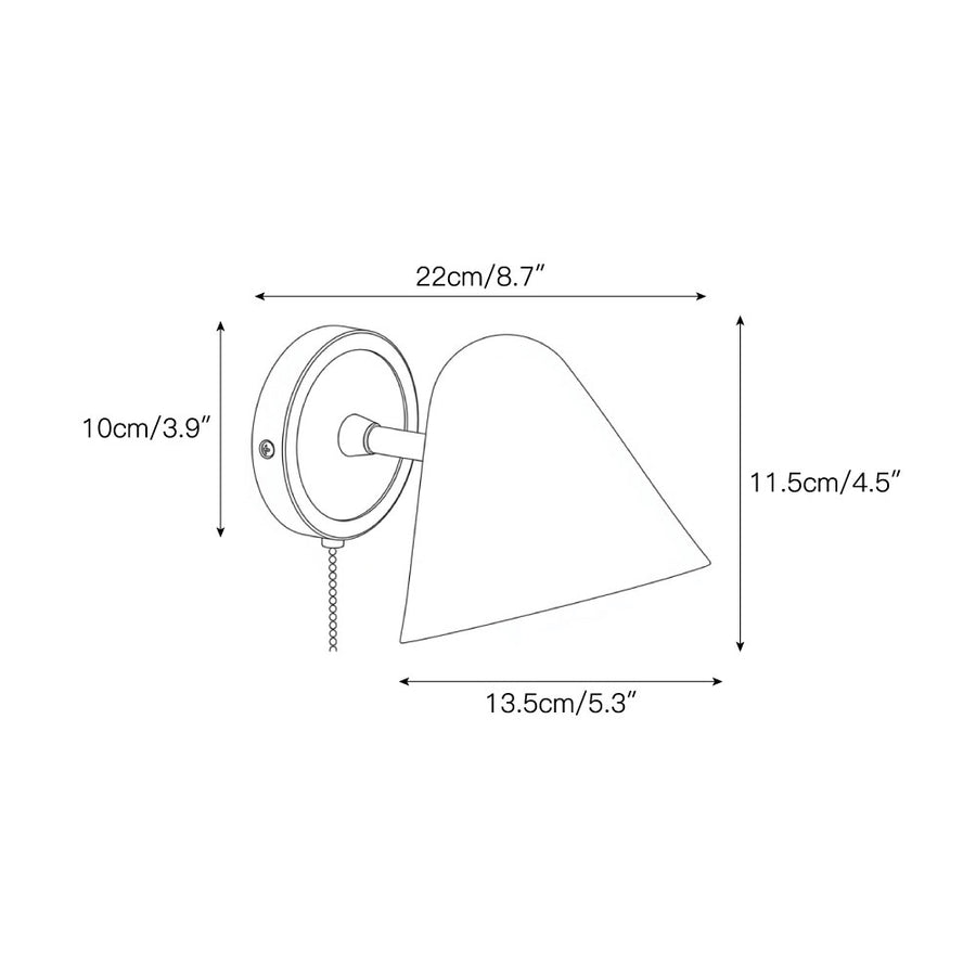 Casa Cone Zipper Wall Sconce — Dimension drawings 1