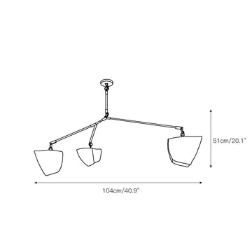 Branching Mobile Chandelier – detail 3 — Dimension drawings 1