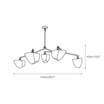 Branching Mobile Chandelier – detail 4 — Dimension drawings 2