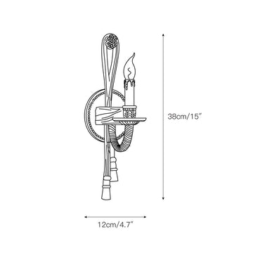 Cast Brass Sconce – detail 3 — Dimension drawings 1