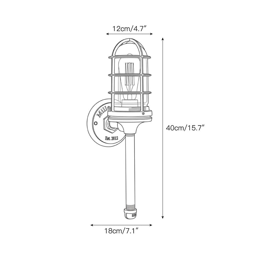 Applique Castle Torch — Dimension drawings 1