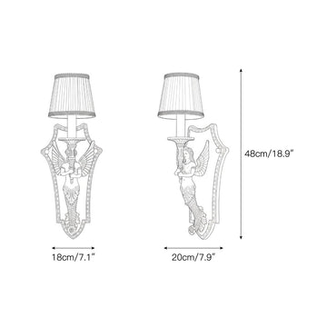Caterina Brass Wall Lamp – detail 3 — Dimension drawings 1