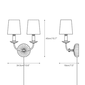 Fluted-Rosette Plug-in Wall Sconce – detail 3 — Dimension drawings 1