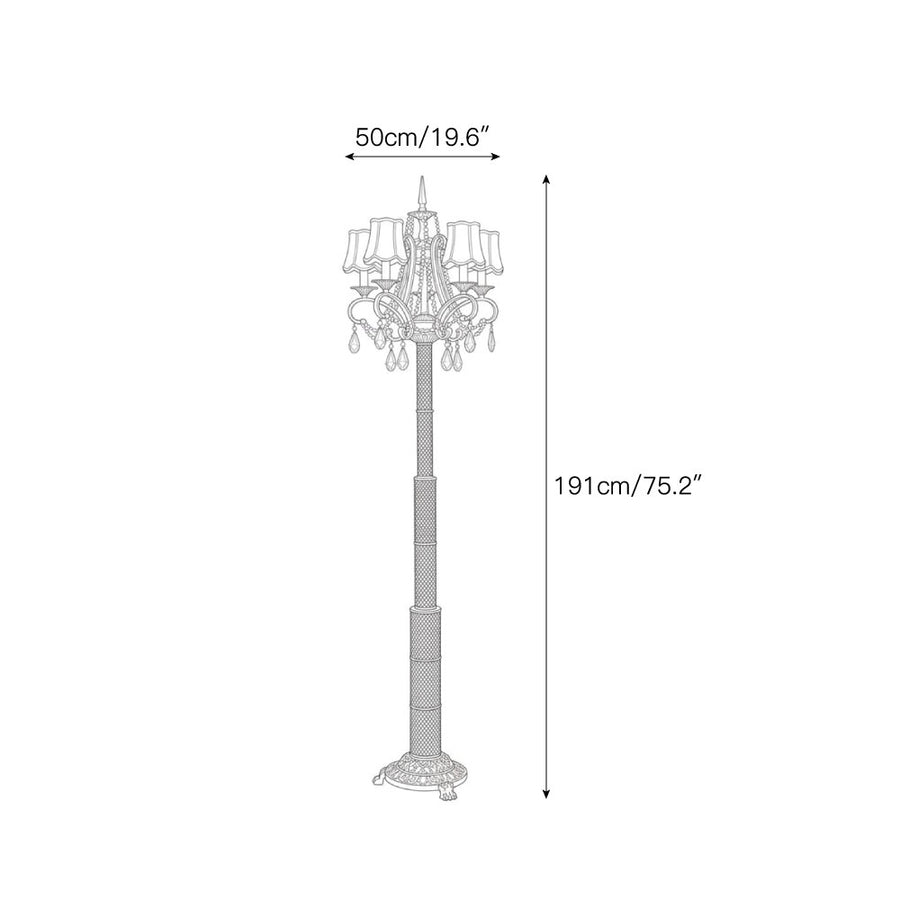 Cavendish Lattice Candelabra Stehleuchte — Dimension drawings 1