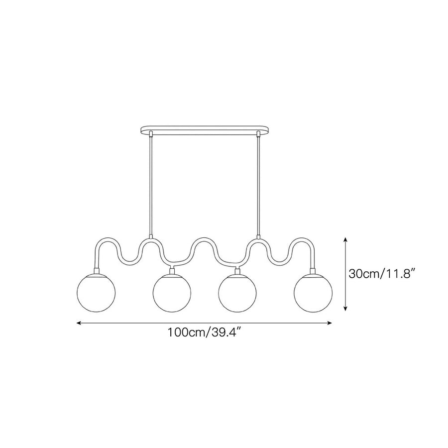مصباح سيسيل المعلّق الخطي من الألباستر — Dimension drawings 2