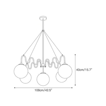 Cecil Balanced Glass Chandelier – detail 3 — Dimension drawings 1