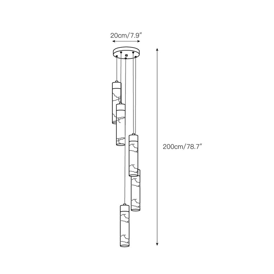 Celestial Alabaster Cascade Chandelier – detail 10 — Dimension drawings 8