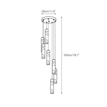Celestial Alabaster Cascade Chandelier – detail 8 — Dimension drawings 6