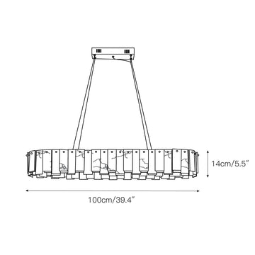 Celestial Alabaster Round Chandelier – detail 4 — Dimension drawings 2