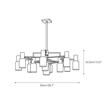 Centerport Alabaster Chandelier – detail 3 — Dimension drawings 1