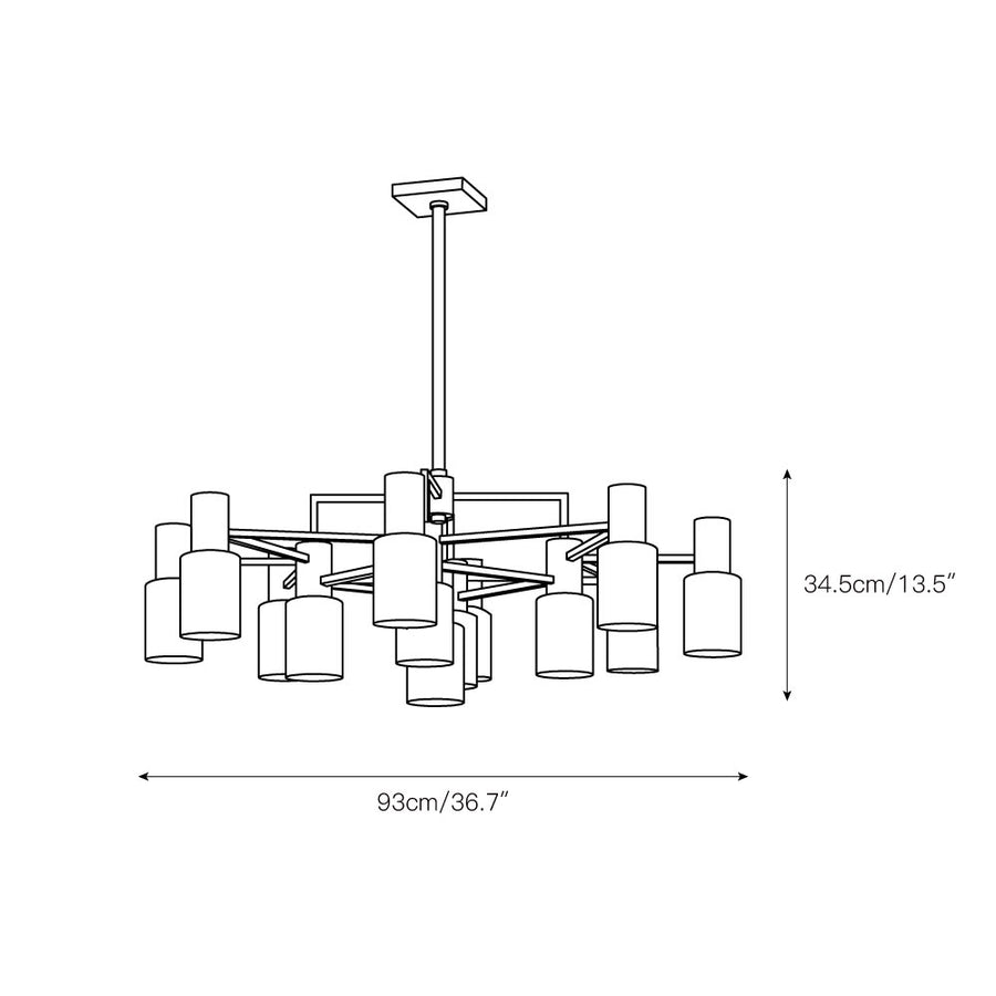 Centerport Alabaster Chandelier – detail 3 — Dimension drawings 1