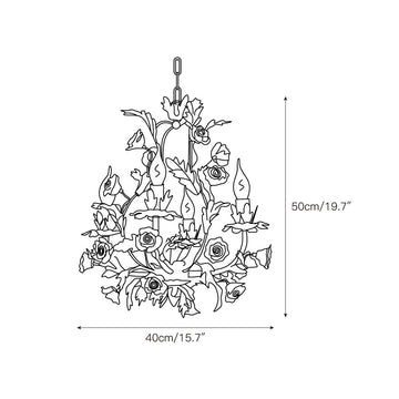 Ceramic Rose Chandelier – detail 3 — Dimension drawings 1