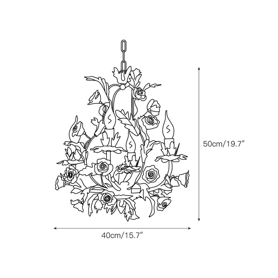 Ceramic Rose Chandelier – detail 3 — Dimension drawings 1