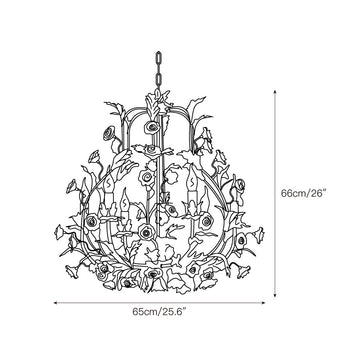 Ceramic Rose Chandelier – detail 5 — Dimension drawings 3