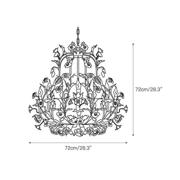 Ceramic Rose Chandelier – detail 4 — Dimension drawings 2
