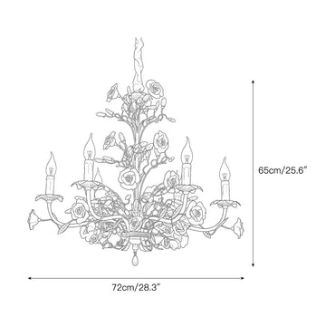 Ceramic Rose Vine Chandelier – detail 4 — Dimension drawings 2