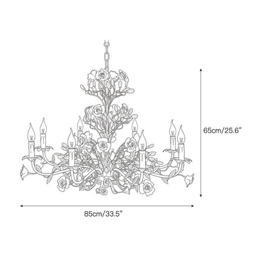 Ceramic Rose Vine Chandelier – detail 5 — Dimension drawings 3
