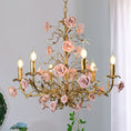 Load image into Gallery viewer, Ceramic Rose Vine Chandelier