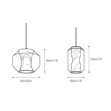 Glass Alabaster Pendant Lamp – detail 5 — Dimension drawings 1