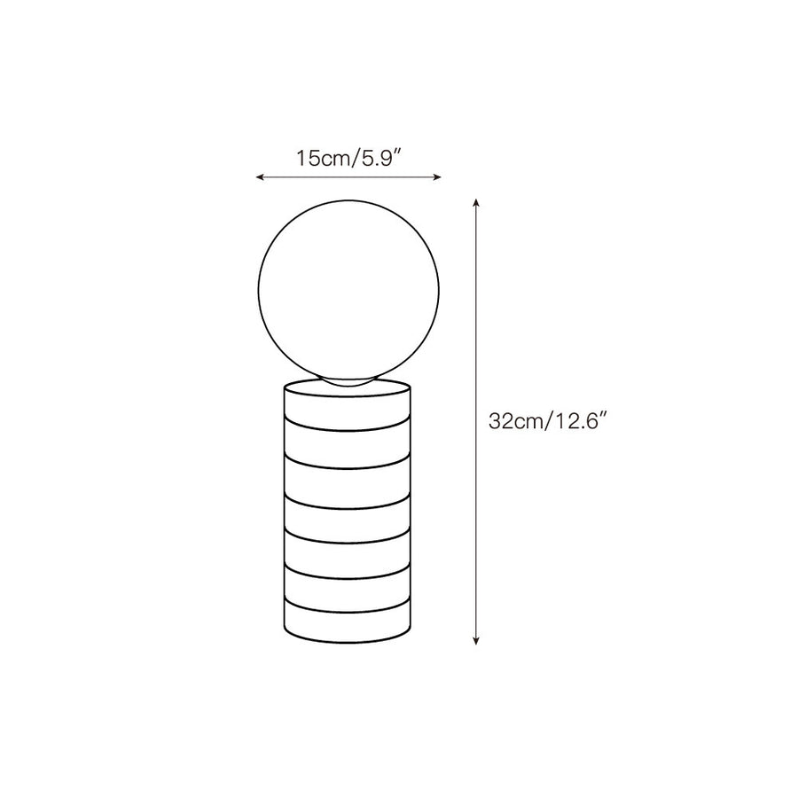 Charade Marble Table Lamp – detail 3 — Dimension drawings 1