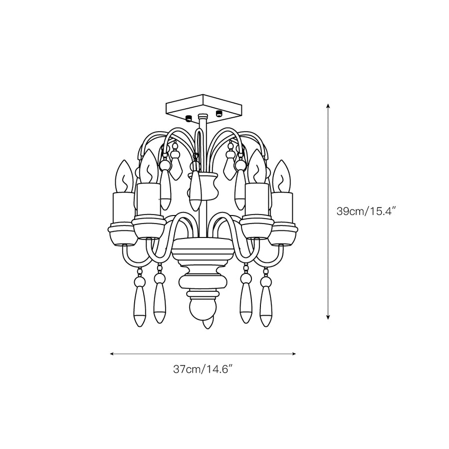 Chateau Nobles Chandelier – detail 3 — Dimension drawings 1