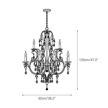 Chateau Tiered Chandelier – detail 3 — Dimension drawings 1