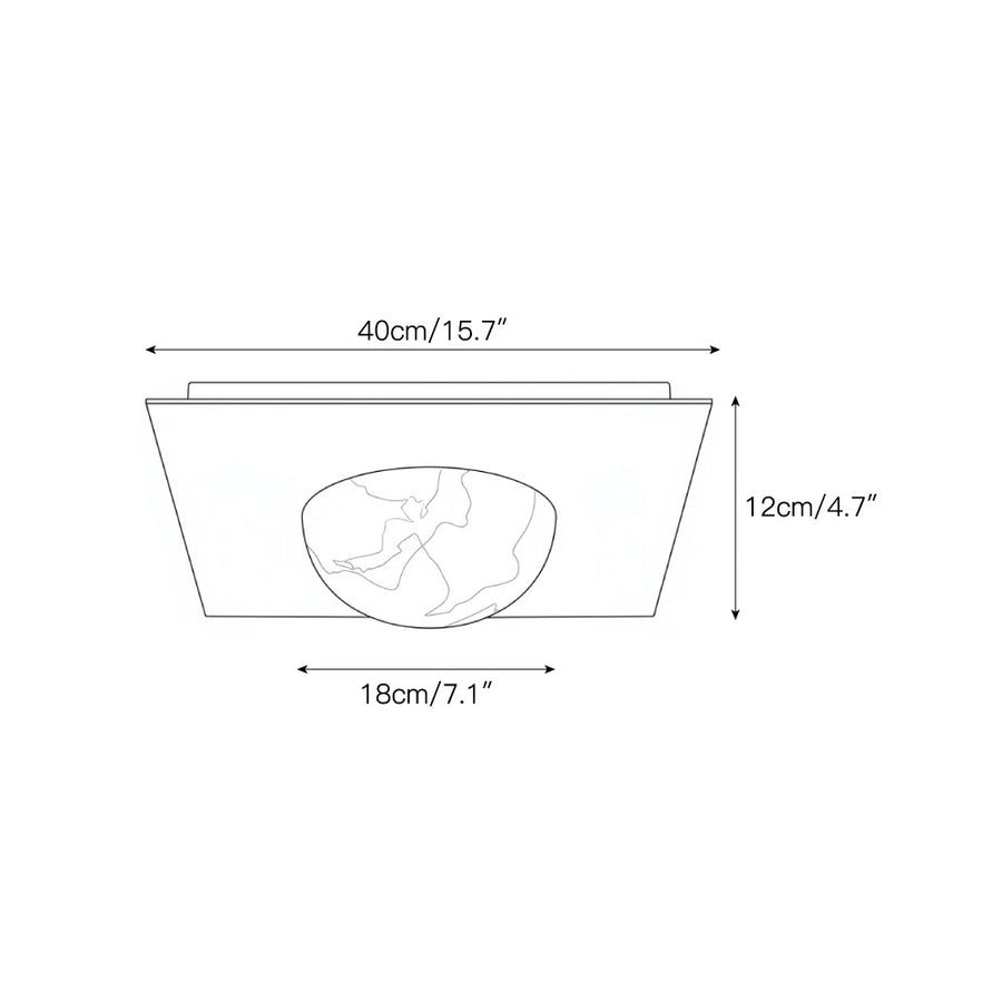 Chelsea Alabaster Flush Mount Ceiling Light – detail 4 — Dimension drawings 2