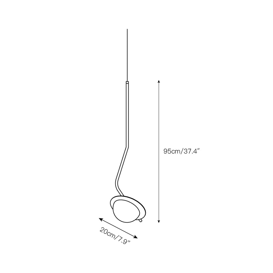 Chic Luminance Alabaster Pendant Light – detail 3 — Dimension drawings 1