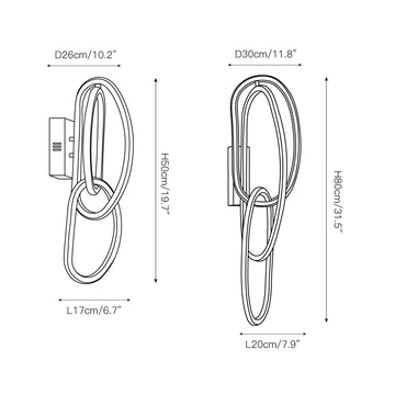 Circa LED Wall Lamp – detail 4 — Dimension drawings 1