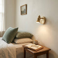 Load image into Gallery viewer, Halophane Brass Wall Lamp
