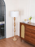 Load image into Gallery viewer, Coastal Wood Effect Floor Lamp