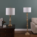 Load image into Gallery viewer, Coastal Wood Effect Floor Lamp