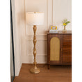 Load image into Gallery viewer, Coastal Wood Effect Floor Lamp