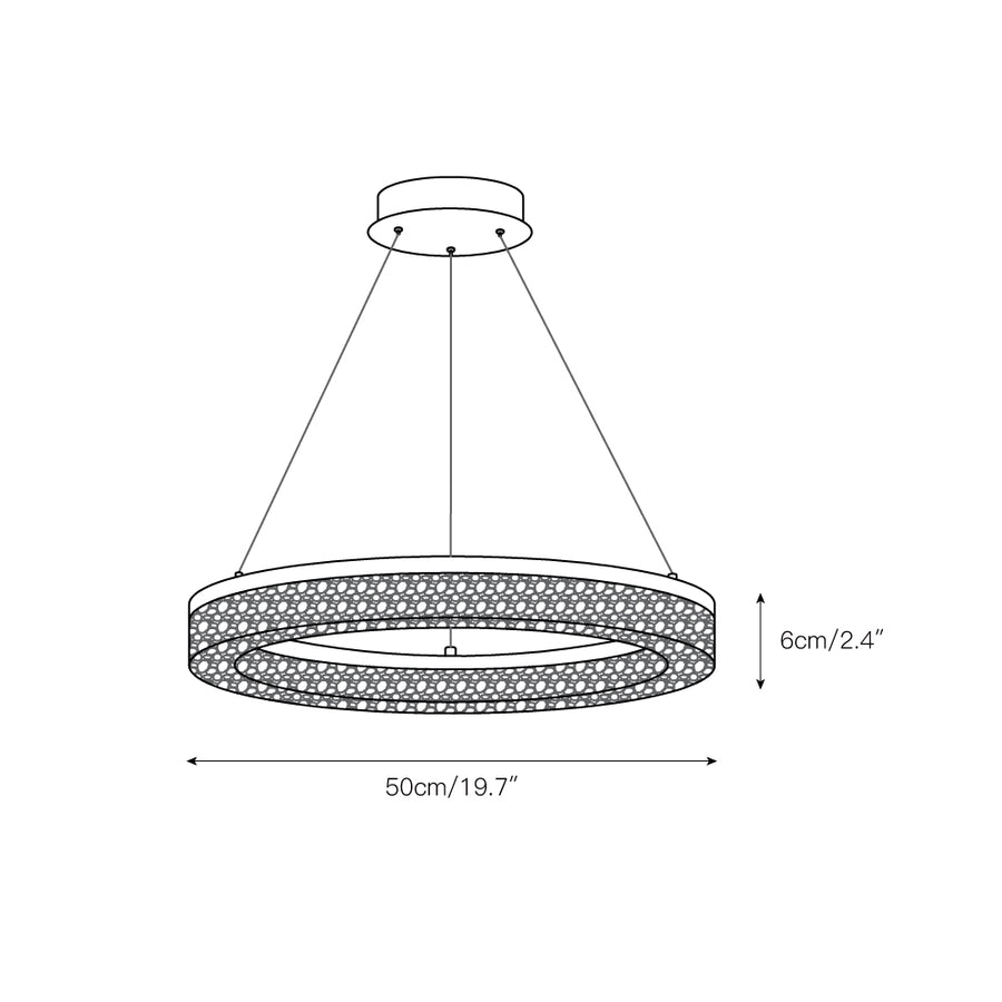 Coblitz Round LED Chandelier – detail 4 — Dimension drawings 1