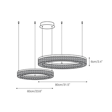 Coblitz Round LED Chandelier – detail 7 — Dimension drawings 4
